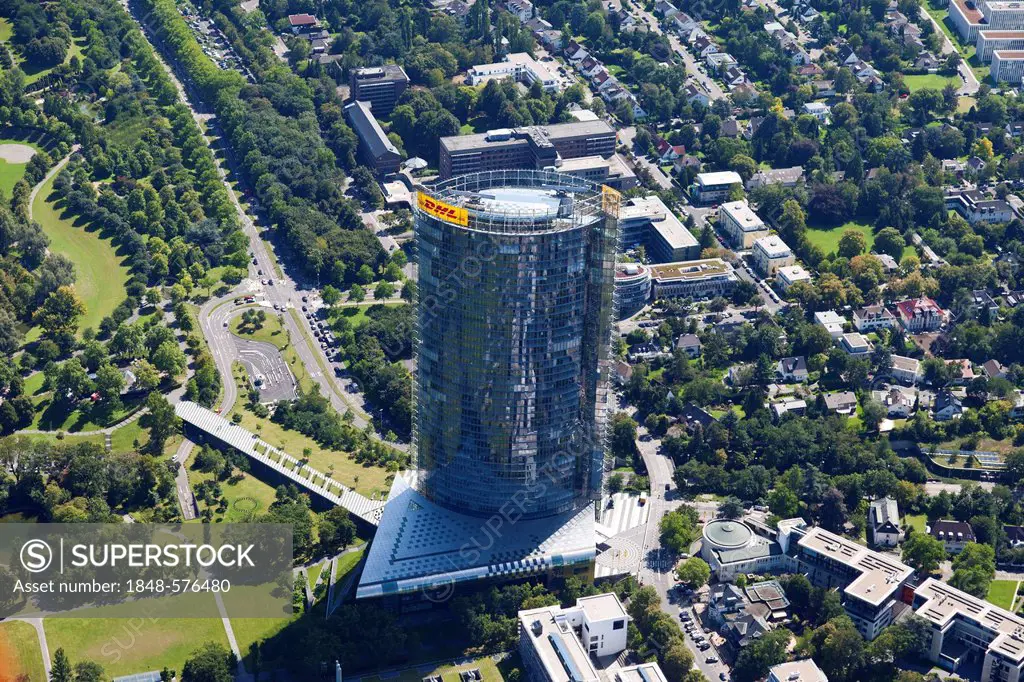 Aerial view, Post Tower, Bonn, Rhineland, North Rhine-Westphalia, Germany, Europe