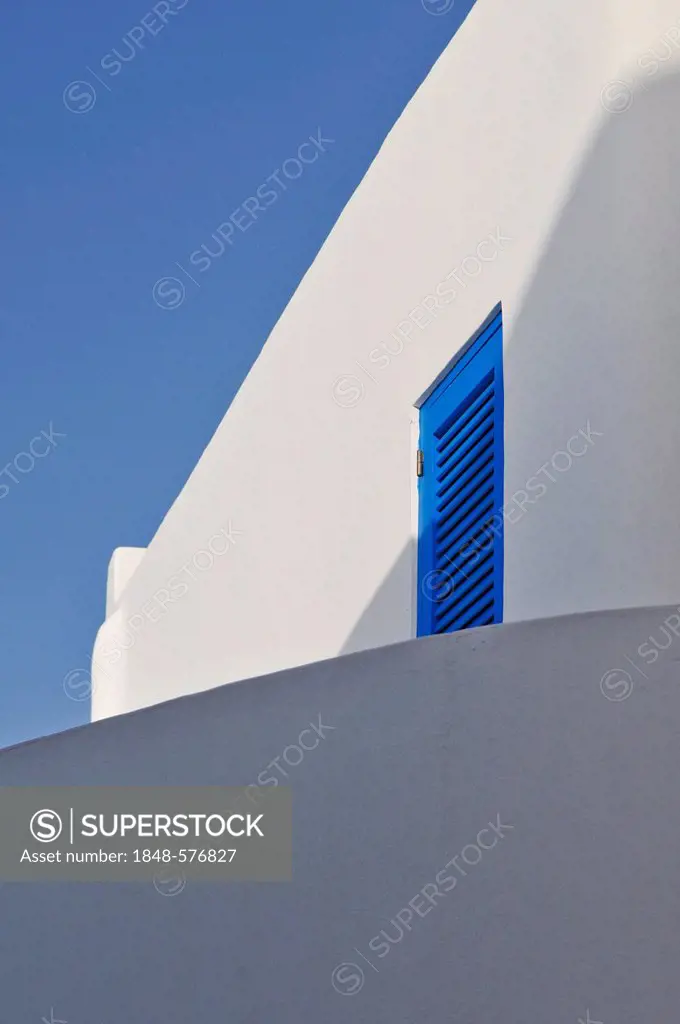 Whitewashed wall against a blue sky, Panarea Island, Aeolian Islands or Lipari Islands, Sicily, Southern Italy, Italy, Europe