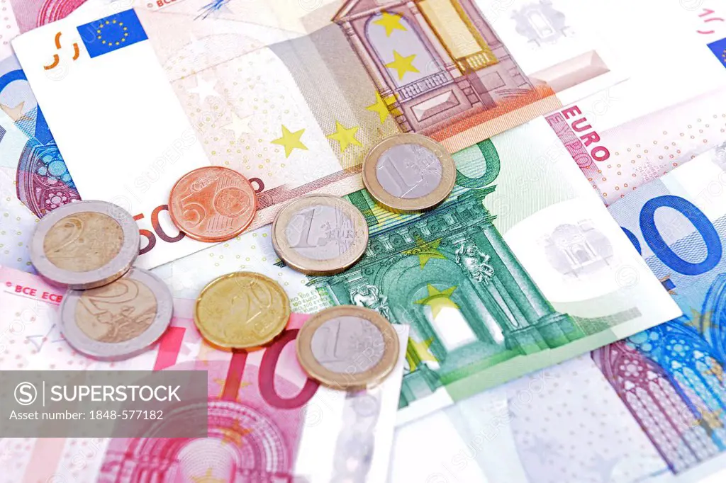 Euro coins, Euro banknotes