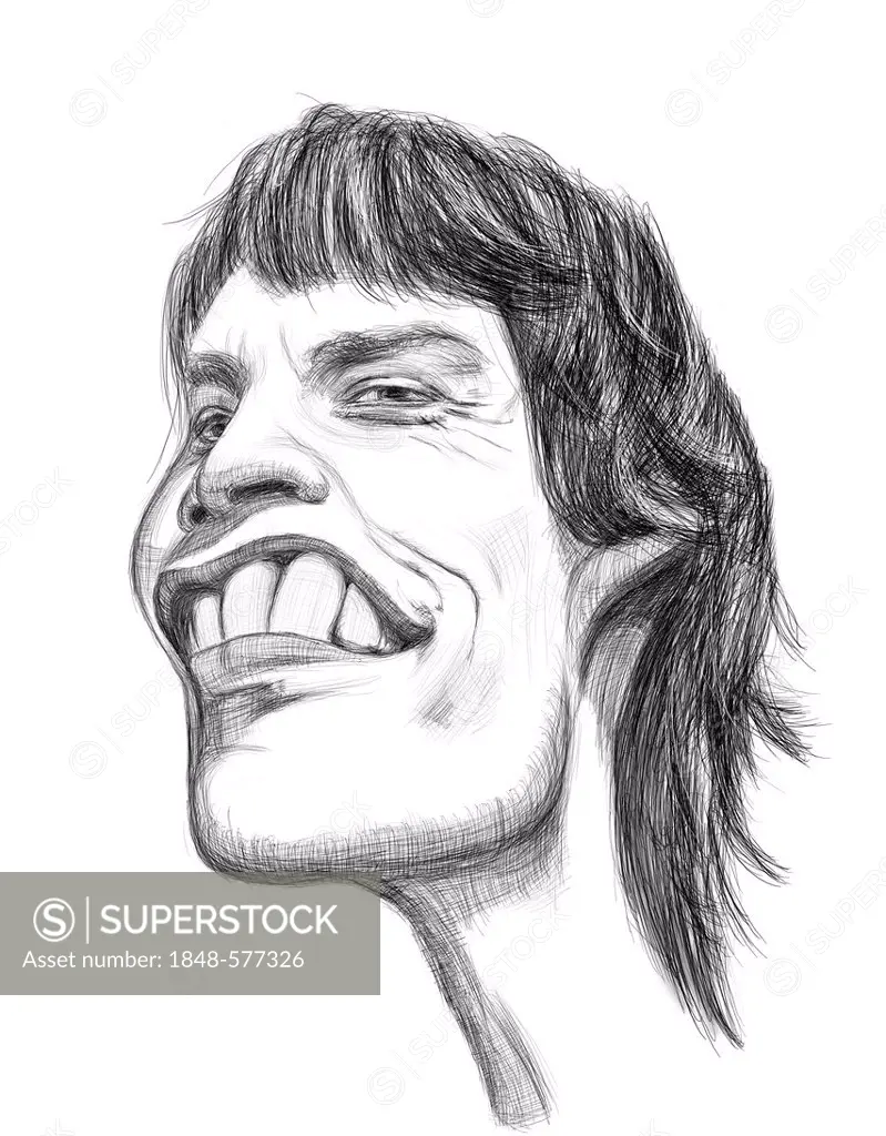 Caricature of Mick Jagger