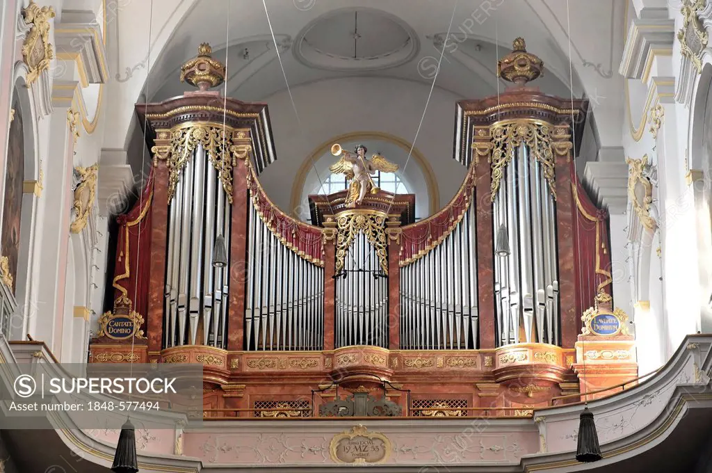 Organ, Peterskirche church, St. Peter's Church, Munich, Bavaria, Germany, Europe