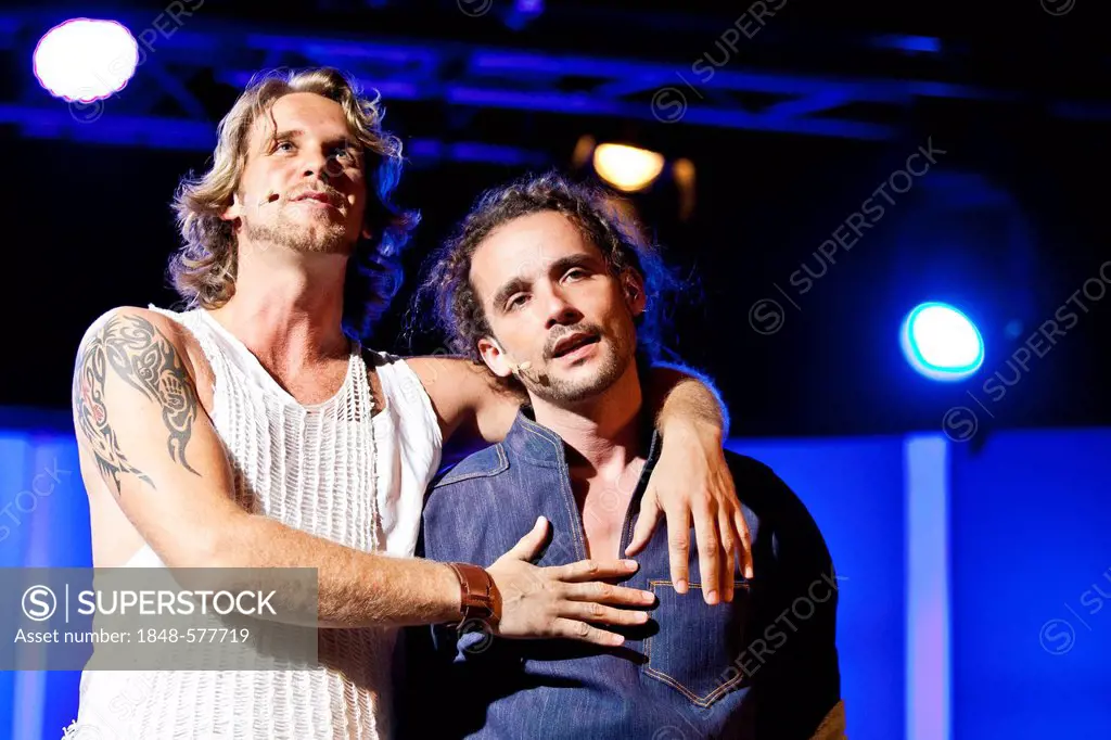 Hair, The Musical, with Markus Neugebauer as Berger and Aris Sas as Claude, live at Le Thétre in Kriens, Lucerne, Switzerland, Europe