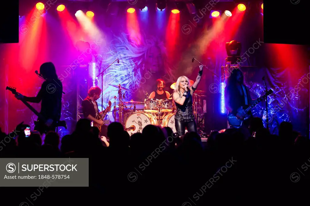 German rock singer Dorothee Pesch, also known as Doro, performing live in the Schueuer concert hall in Lucerne, Switzerland, Europe