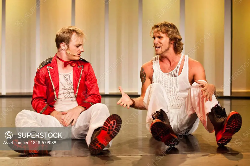Hair - Das Musical, with Christian Schild as Woof, The Fate, and Markus Neugebauer as Berger, live at Le Thétre Kriens, Lucerne, Switzerland, Europe
