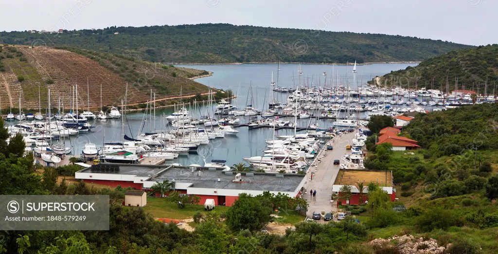 New modern marina, Primosten, Trogir district, central Dalmatia, Adriatic coast, Croatia, Europe, PublicGround