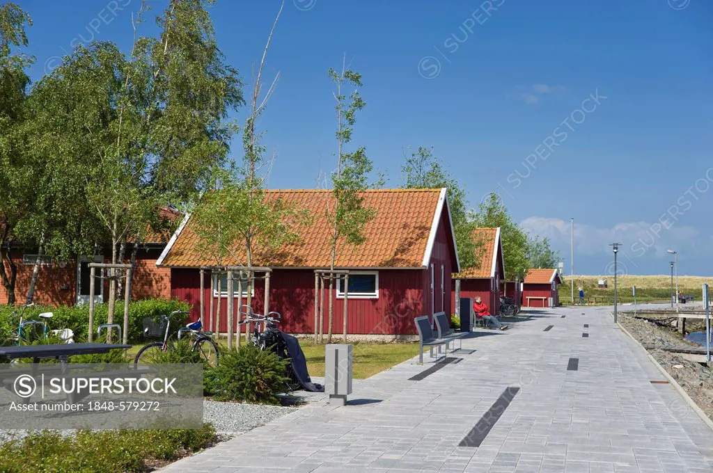 Houses on the marina, Heiligenhafen, Baltic Sea, Schleswig-Holstein, Germany, Europe