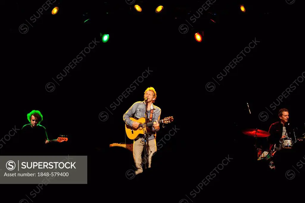 Bavarian-German singer-songwriter Hans Soellner performing live in the Schueuer concert hall, Lucerne, Switzerland, Europe