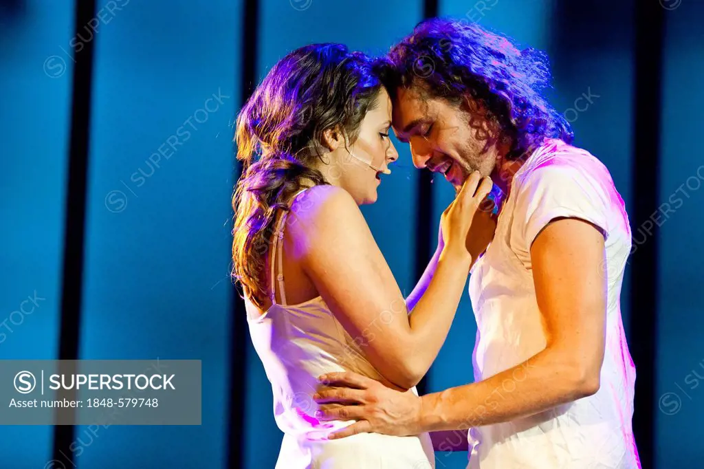 Hair, The Musical, with Judith Peres as Sheila and Aris Sas as Claude, live at Le Thétre in Kriens, Lucerne, Switzerland, Europe