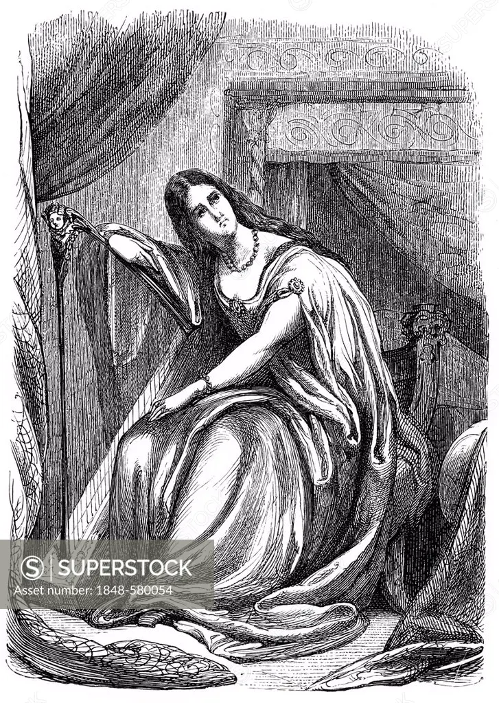 María de la Felicidad Malibran, née García, or La Malibran, 1808 - 1836, French opera singer, mezzo-soprano, as Desdemona, historic engraving from the...