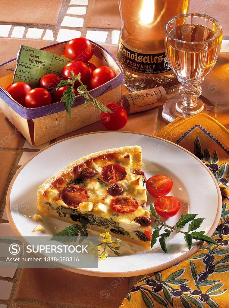 Spinach and tomato tart, France