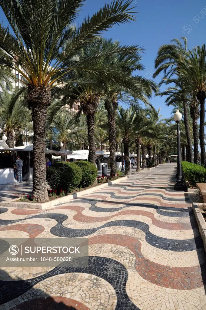 Explanada promenade, Alicante, Costa Blanca, Spain, Europe