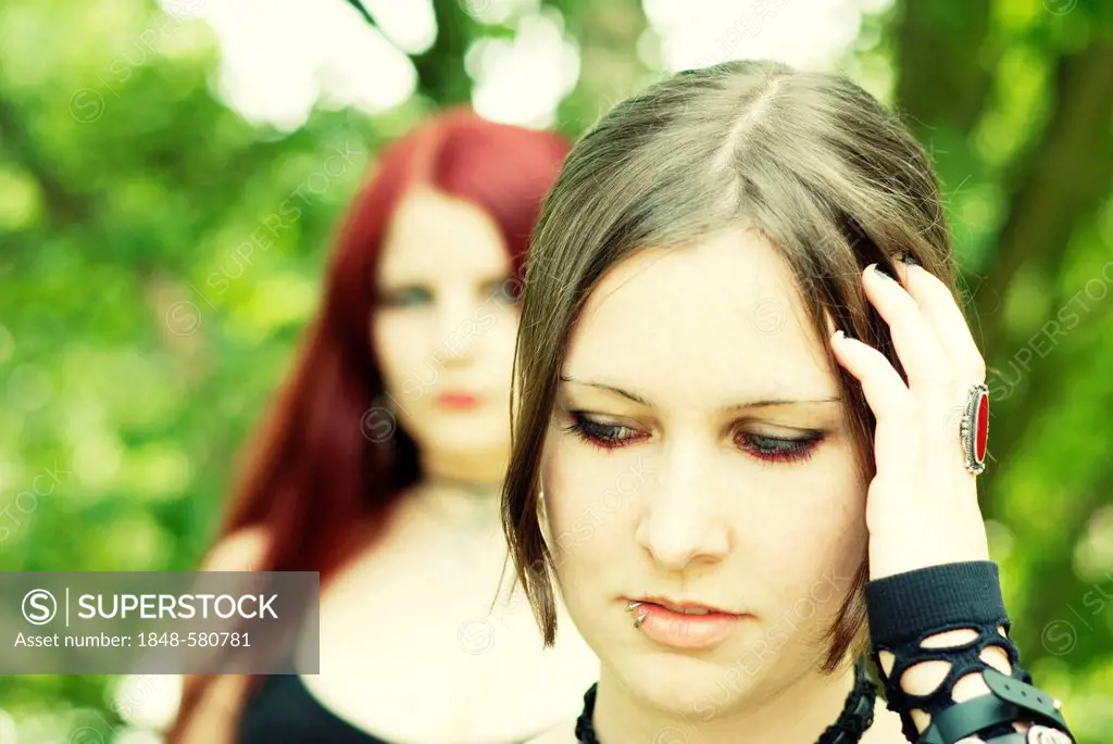 Young women with a serious face, Gothic, portrait