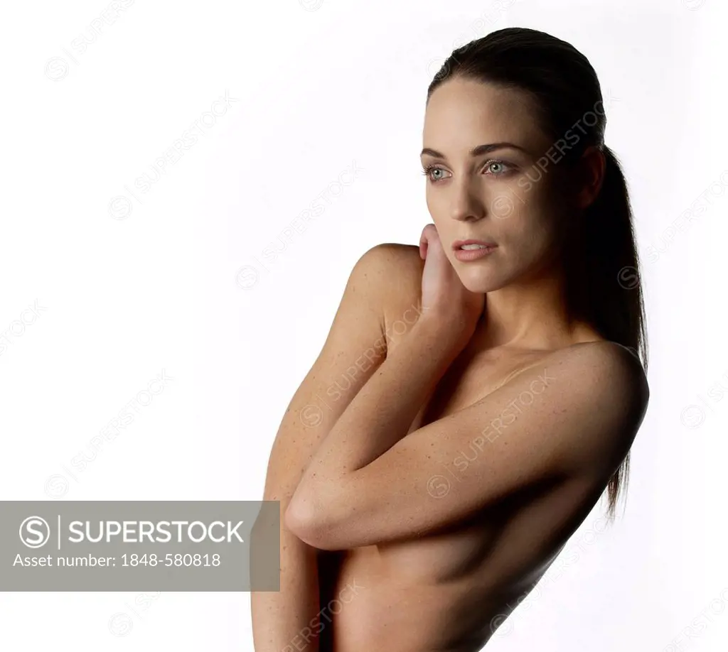 Woman, half-nude
