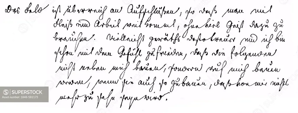 Historical autograph or handwriting of Jacob Ludwig Karl Grimm, 1785-1863, German language and literature scholar and lawyer, collector of fairy tales...
