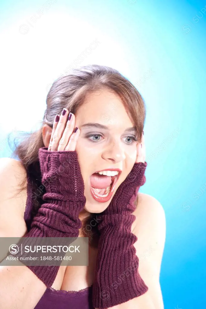 Young woman with a surprised face