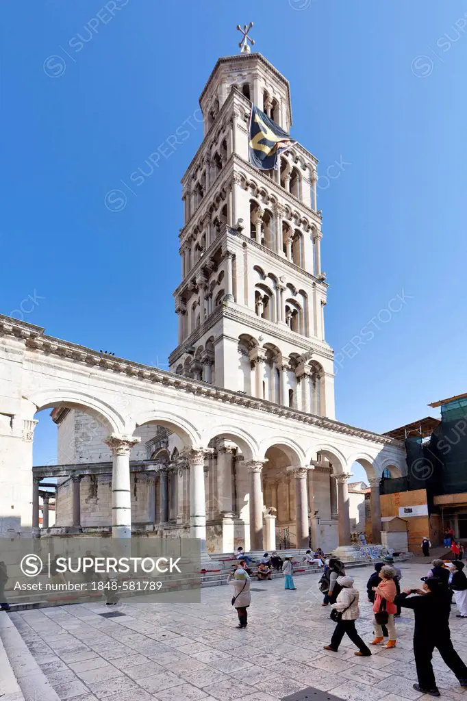 Diocletian's Palace, square between Peristyle and the Cathedral, historic town centre, Split, Central Dalmatia, Dalmatia, Adriatic coast, Croatia, Eur...