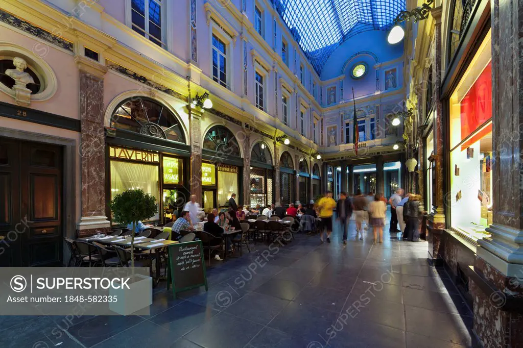 Shopping arcade, Galeries Royales St. Hubert, Brussels, Belgium, Europe