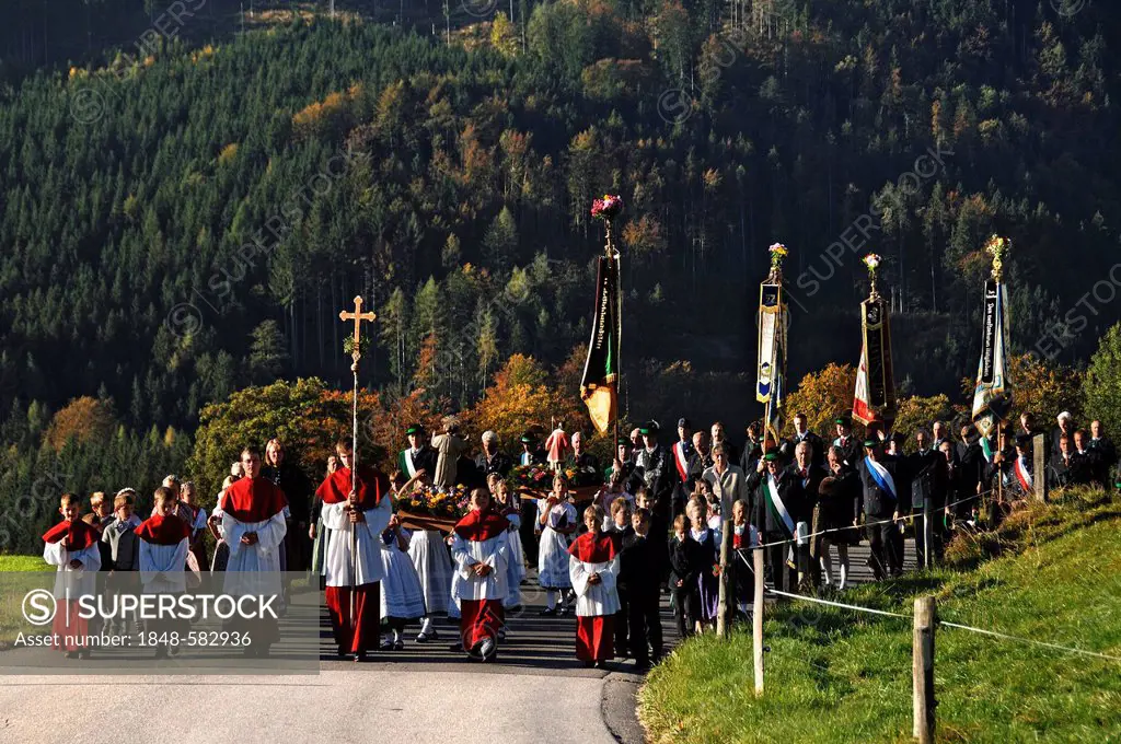 Thanksgiving procession in Ramsau, Upper Bavaria, Bavaria, Germany, Europe