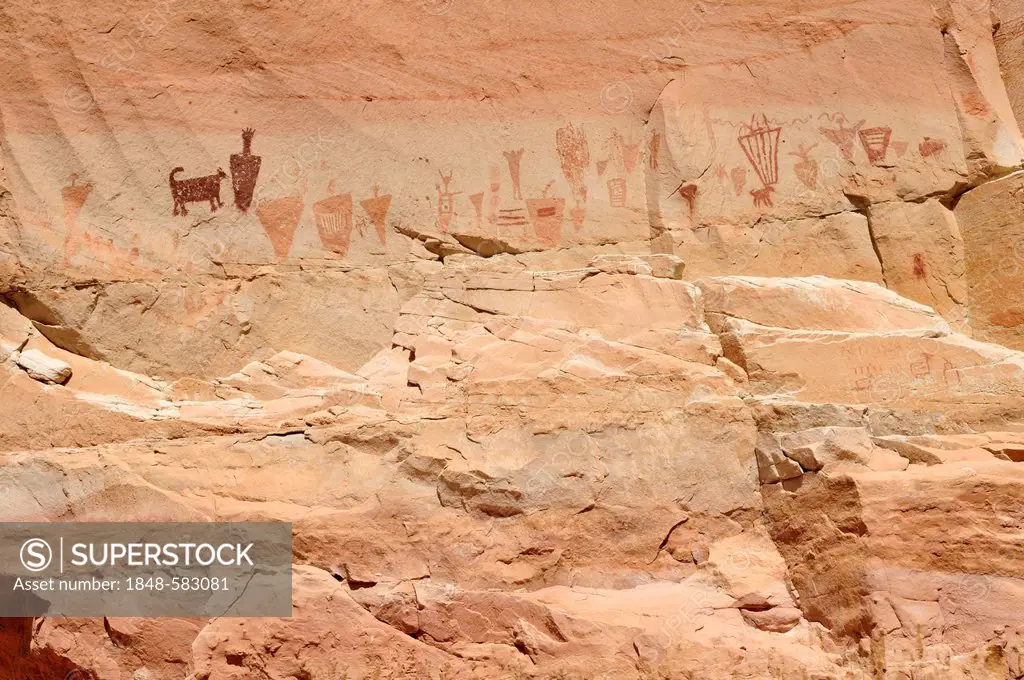 Native American rock art at Horseshoe Canyon, Canyonlands National Park, Utah, USA, North America