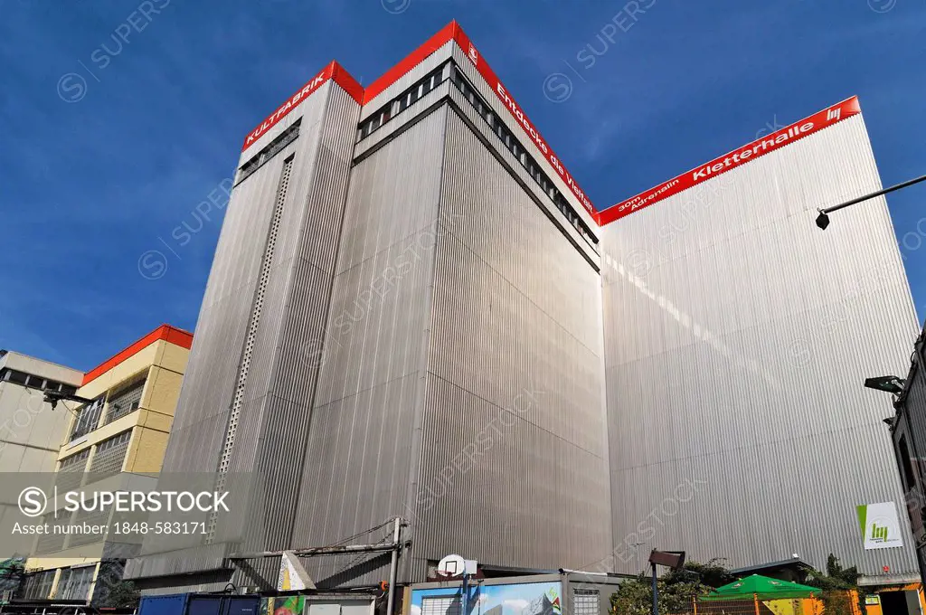 Climbing gym in the Kultfabrik complex, Berg am Laim, Munich, Bavaria, Germany, Europe