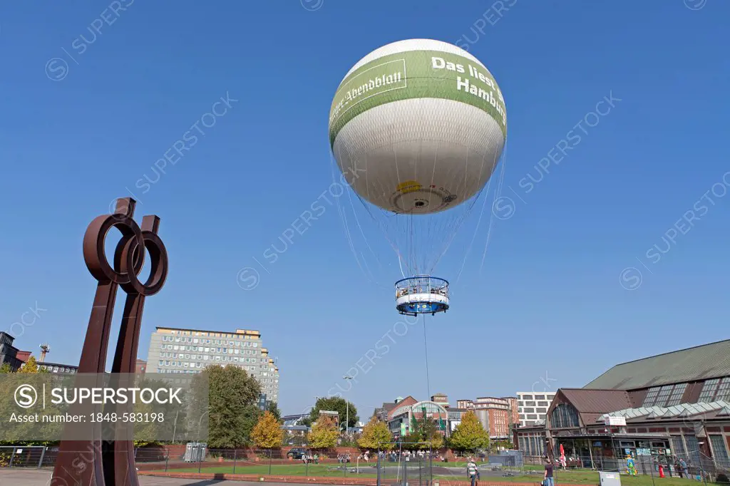 Highflyer, captive balloon, Hamburg, Germany, Europe