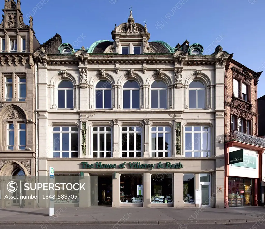 Historic commercial building on Simeonstrasse Street, Trier, Rhineland-Palatinate, Germany, Europe, PublicGround