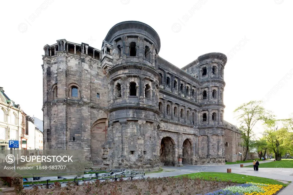 Porta Nigra city gate, north facade, a UNESCO World Heritage site, Trier, Rhineland-Palatinate, Germany, Europe, PublicGround