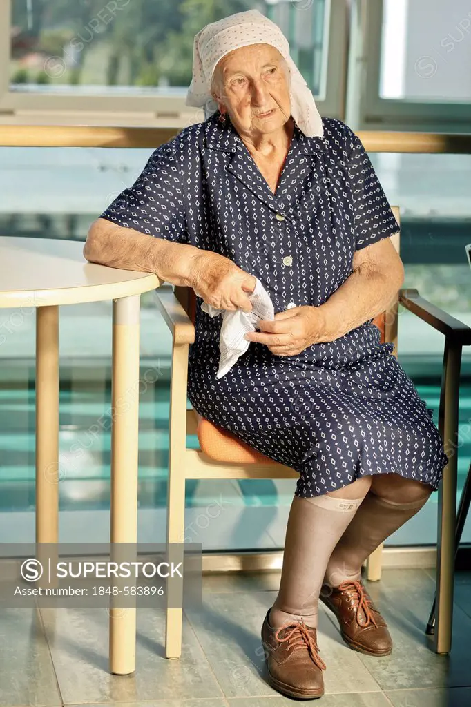 Elderly woman in a retirement home, nursing home