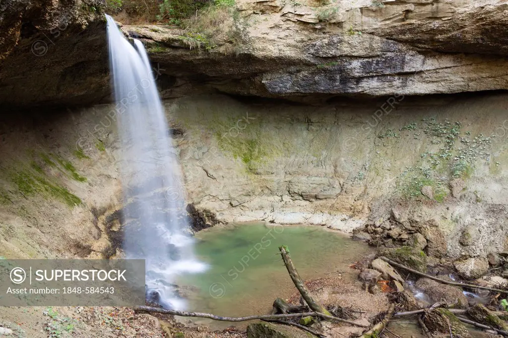 Scheidegg waterfalls, Scheidegg, Westallgaeu, Allgaeu, Swabia region, Bavaria, Germany, Europe