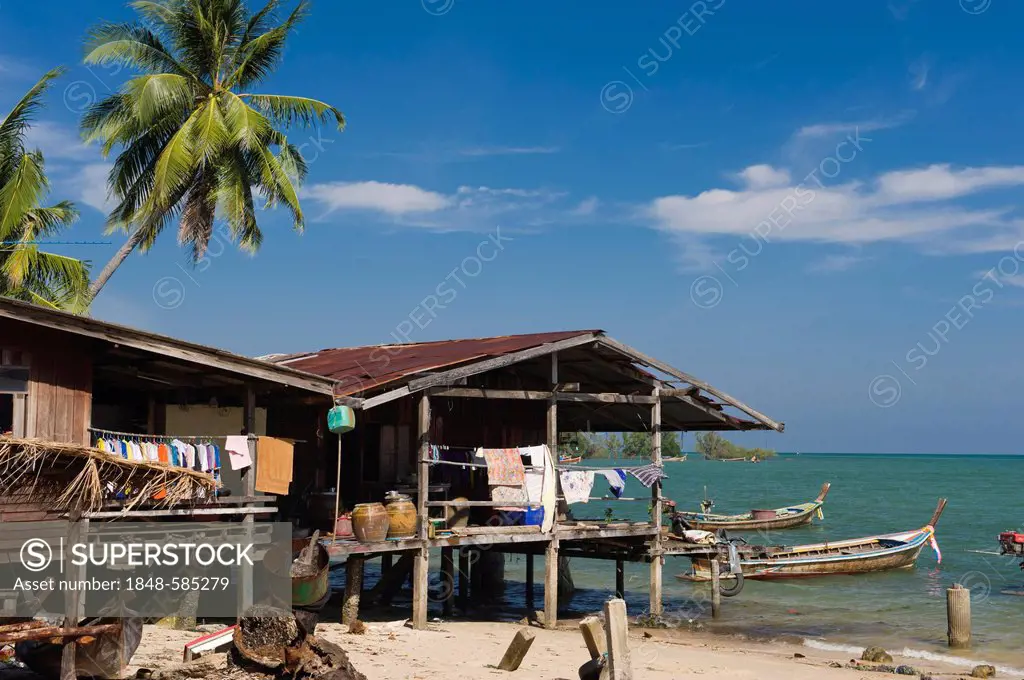 Stilt house in the fishing village, Ko Muk or Ko Mook island, Thailand, Southeast Asia