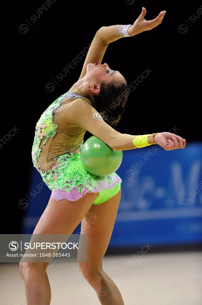 Aliya Garayeva, AZE, with a ball, Rhythmic Gymnastics Grand-Prix Thiais 2011, 9-10.04.2011, Paris, France, Europe