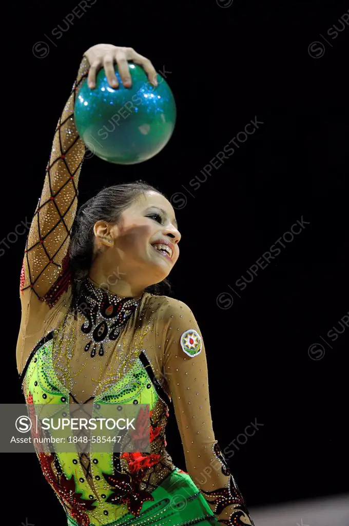 Samira Mustafayeva, AZE, with a ball, Rhythmic Gymnastics Grand-Prix Thiais 2011, 9-10.04.2011, Paris, France, Europe