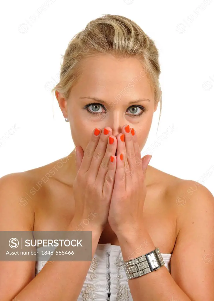 Young woman looking bewildered or frightened