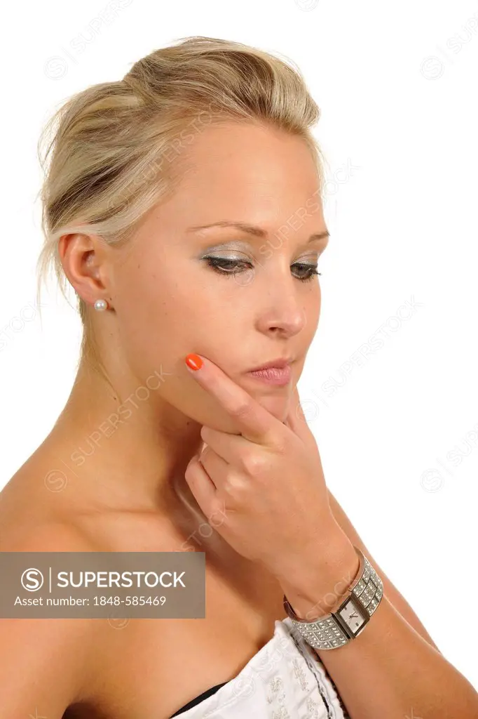 Young woman looking pensive