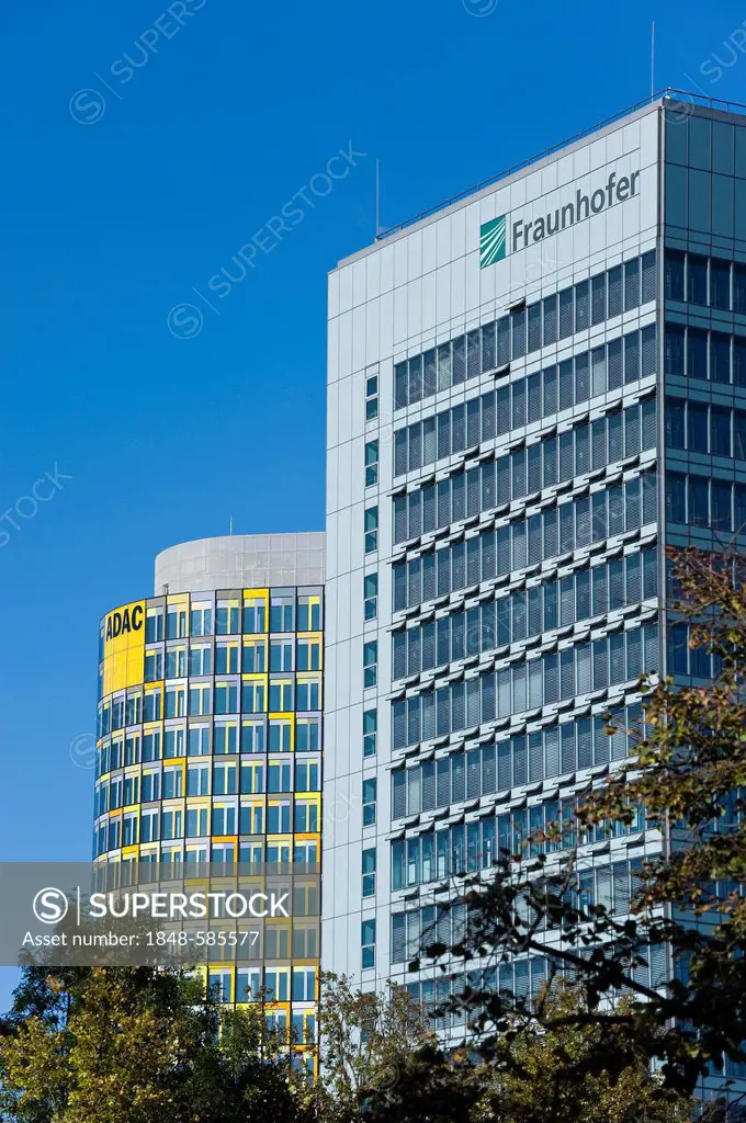 Fraunhofer Society building and new ADAC building, Hansastrasse, Munich, Bavaria, Germany, Europe