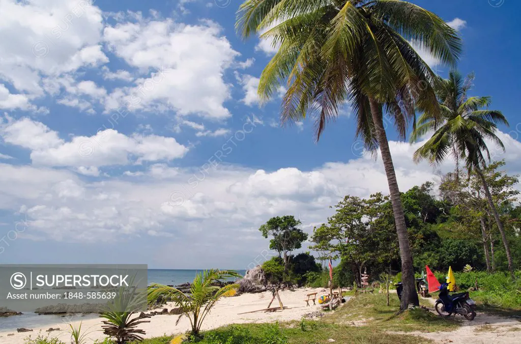 Palm beach, Golden Pearl Beach, Ko Jum or Koh Pu island, Krabi, Thailand, Southeast Asia