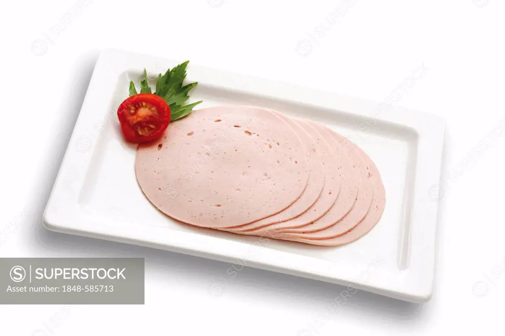 Lyon sausage slices on a plate