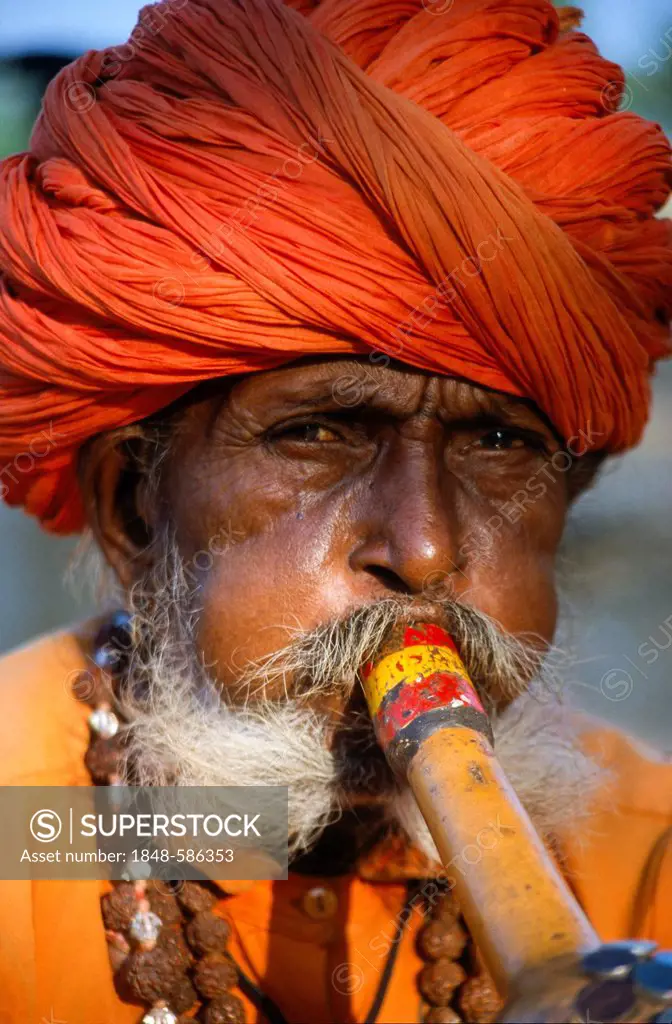 Snake charmer at Pushkar, Rajasthan, India, Asia