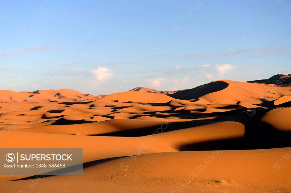 Sand dunes, sandy desert, Erg Chebbi, Sahara Desert, Morocco, North Africa, North Africa, Africa