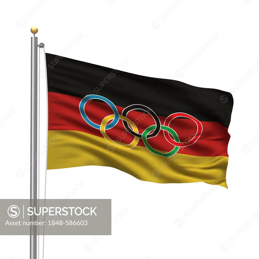 Flag of Germany with Olympic rings