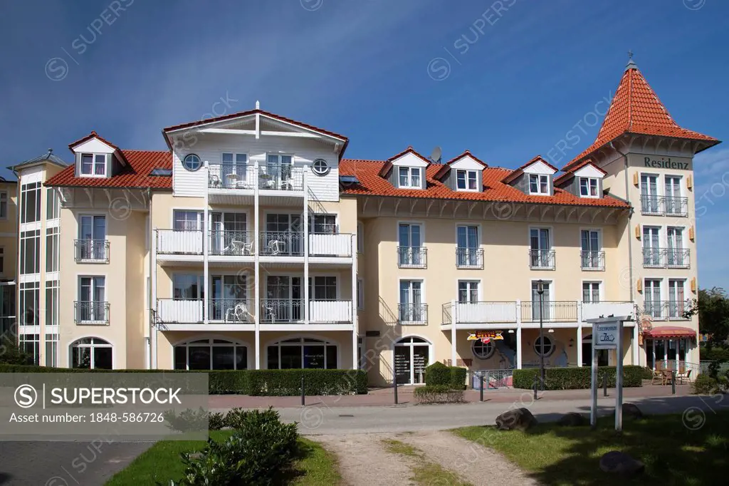 Hotel Residenz Waldkrone, Baltic resort Kuehlungsborn, Mecklenburg-Western Pomerania, Germany, Europe, PublicGround
