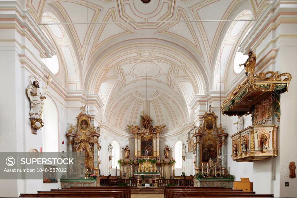 Parish Church of St. Aegidius, St. Giles parish church, Gmund, Tegernsee, Upper Bavaria, Bavaria, Germany, Europe