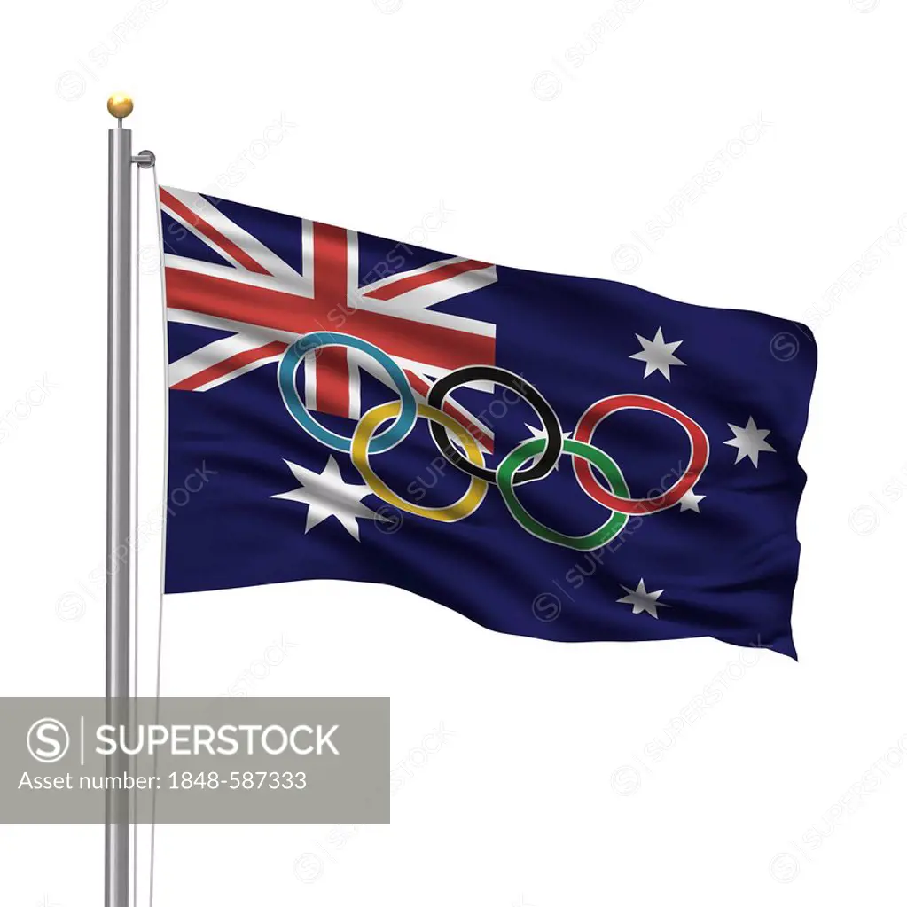 Flag of Australia with Olympic rings