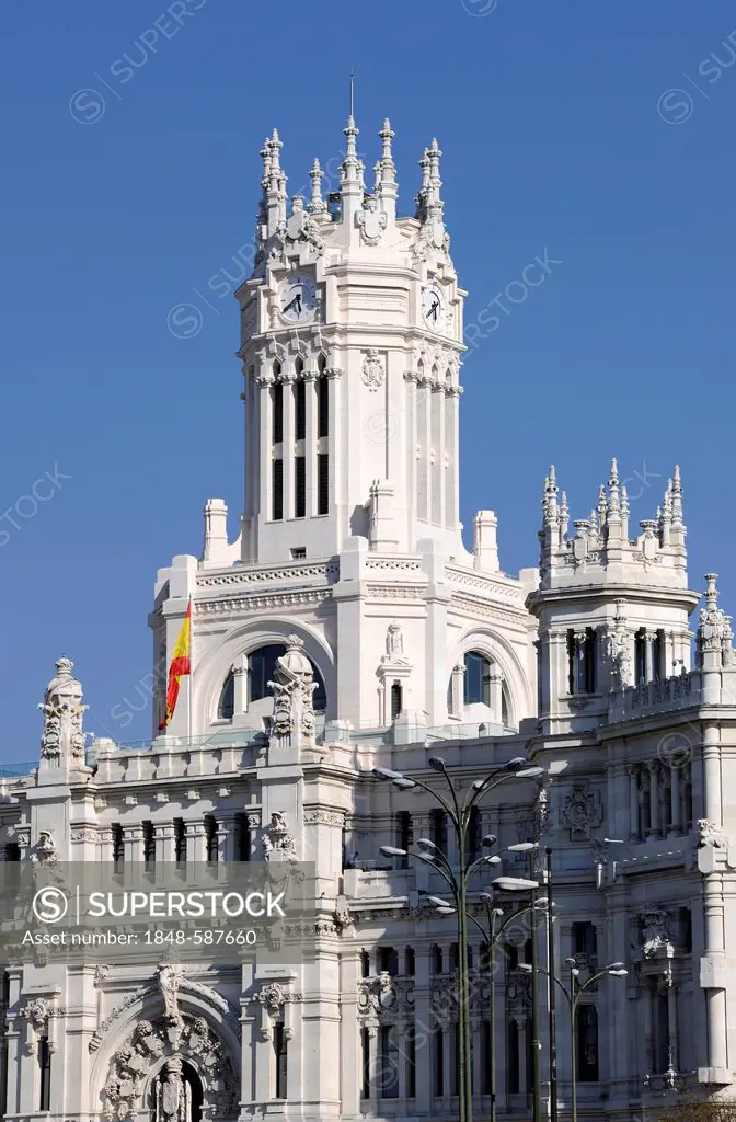 Palacio Nuestra Señora de Correos or Palacio de Comunicaciones, post office, Madrid, Spain, Europe, PublicGround