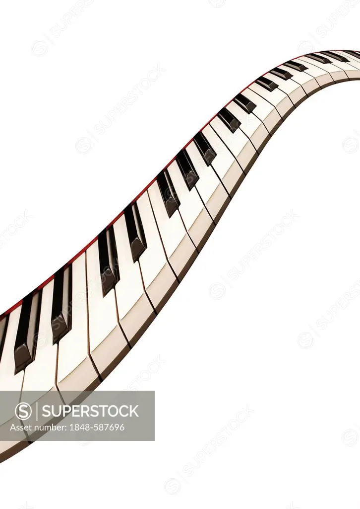 Piano keyboard, distorted