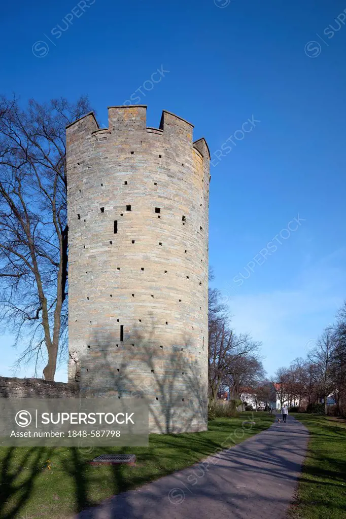 Kattenturm tower, medieval city walls, Soest, North Rhine-Westphalia, Germany, Europe, PublicGround
