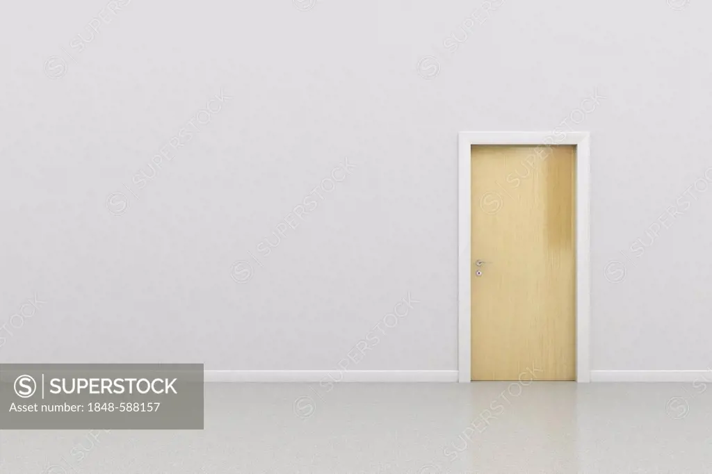 Door, white wall