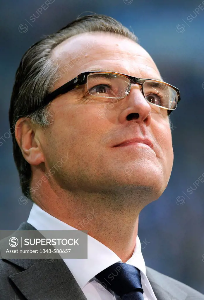Clemens Toennies, chairman of football club FC Schalke 04, portrait, Veltins Arena, Gelsenkirchen, North Rhine-Westphalia, Germany, Europe