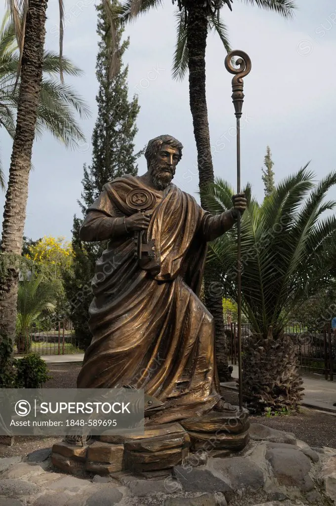 Statue of Saint Peter, Capernaum, Israel, Middle East