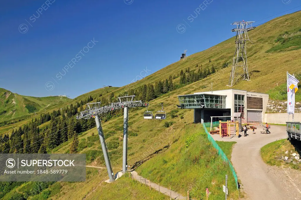 Mountain station of See-Eckbahn cable car, Mt Fellhorn, Oberstdorf, Allgaeu Alps, Bavaria, Germany, Europe, PublicGround